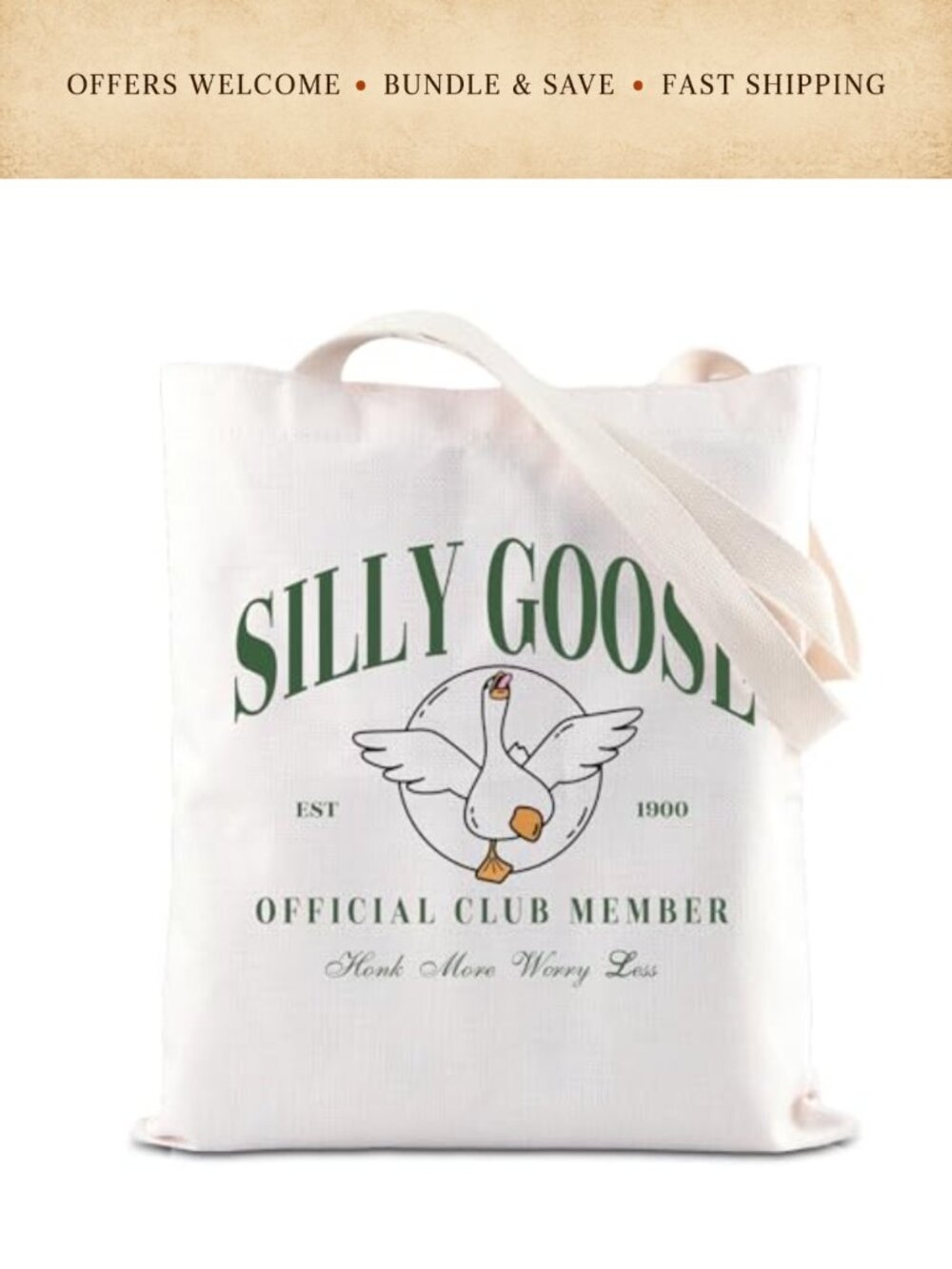 Reusable Canvas Tote Bag Double Stitched Shoulder Straps Waterproof